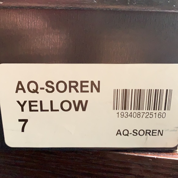 Aqua Womens Soren Ankle Boots Leather Block Heel - Yellow - Picture 11 of 11